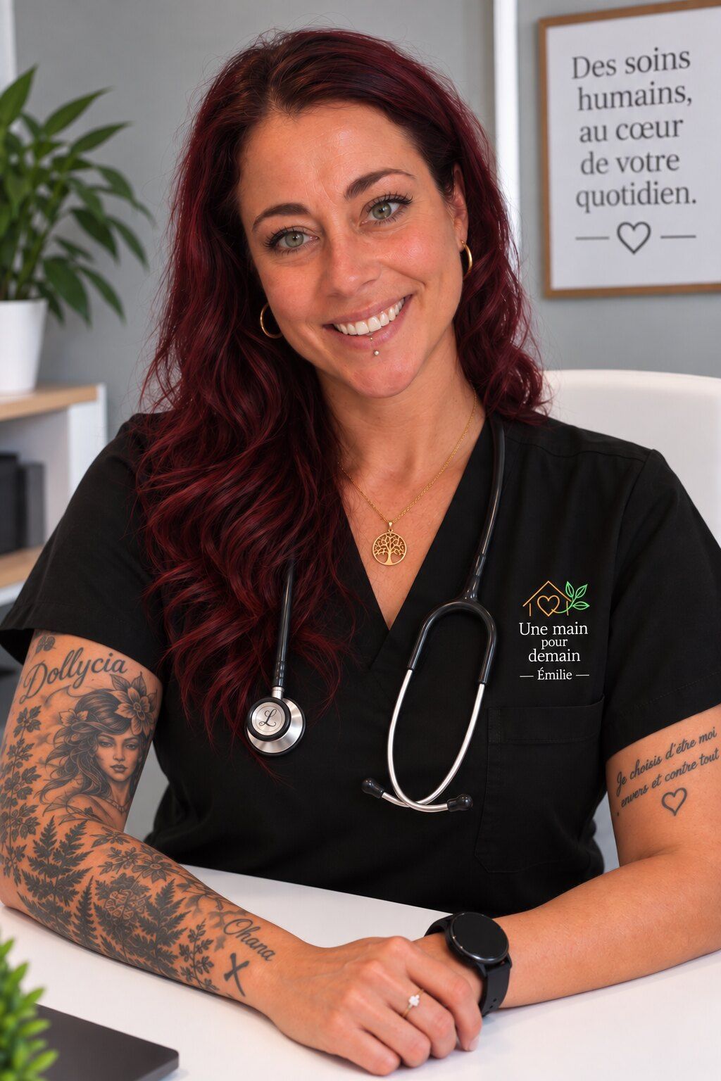 Émilie, infirmière auxiliaire, offrant des soins à domicile
